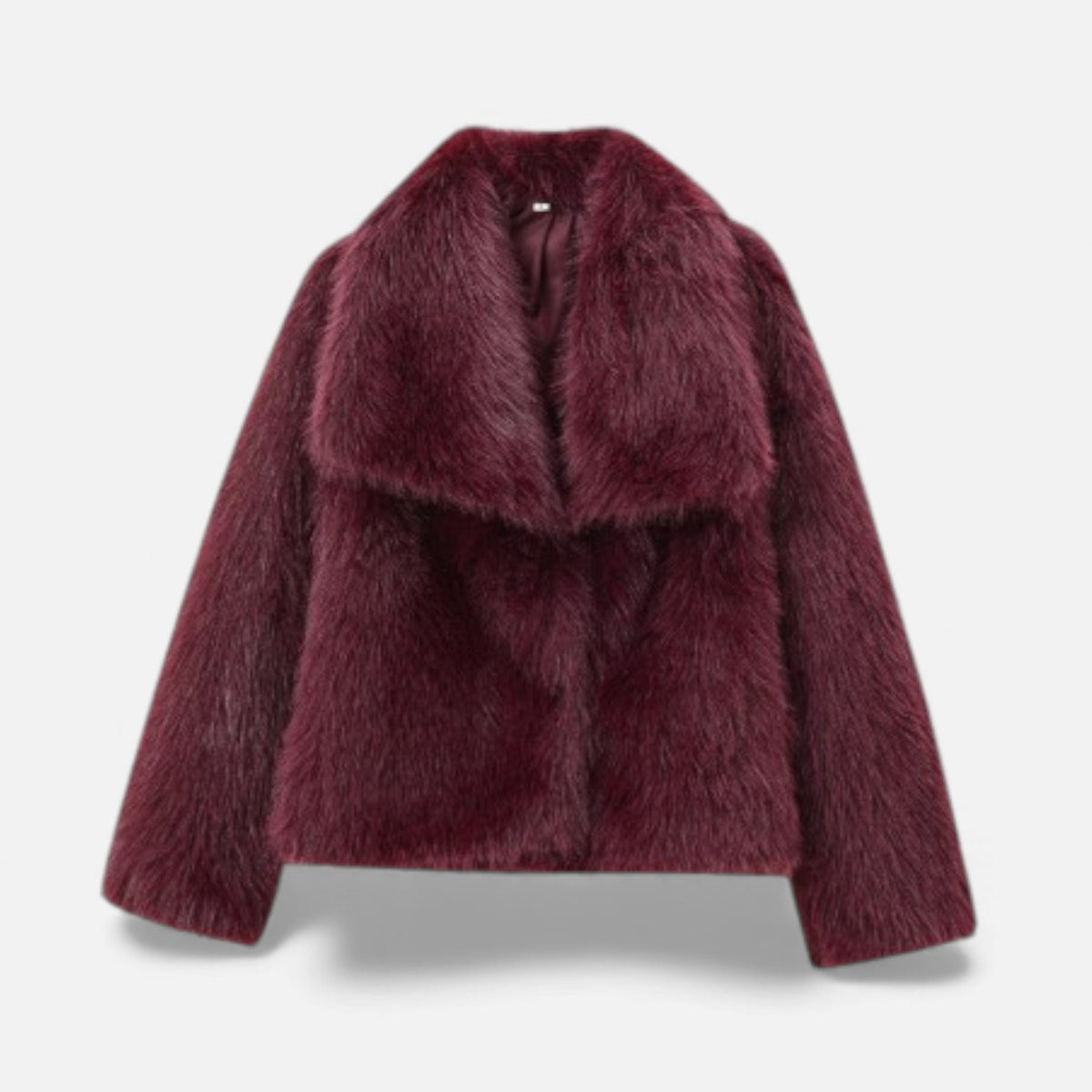 Women's Faux Fur Lapel Short Coat — Snap Button Jacket 8