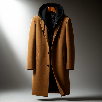Delmar Wool-Blend Hooded Overcoat — Full-Zip Classic Fit 2
