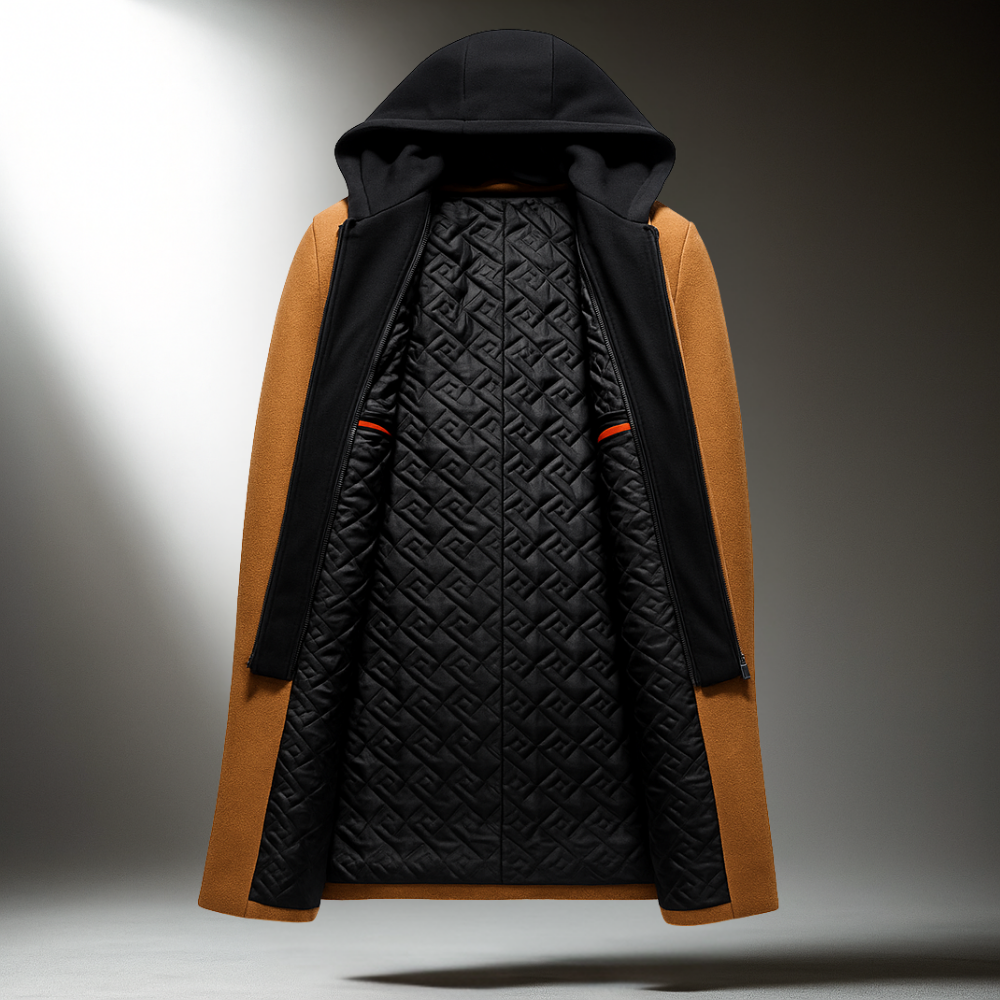 Delmar Wool-Blend Hooded Overcoat — Full-Zip Classic Fit 4