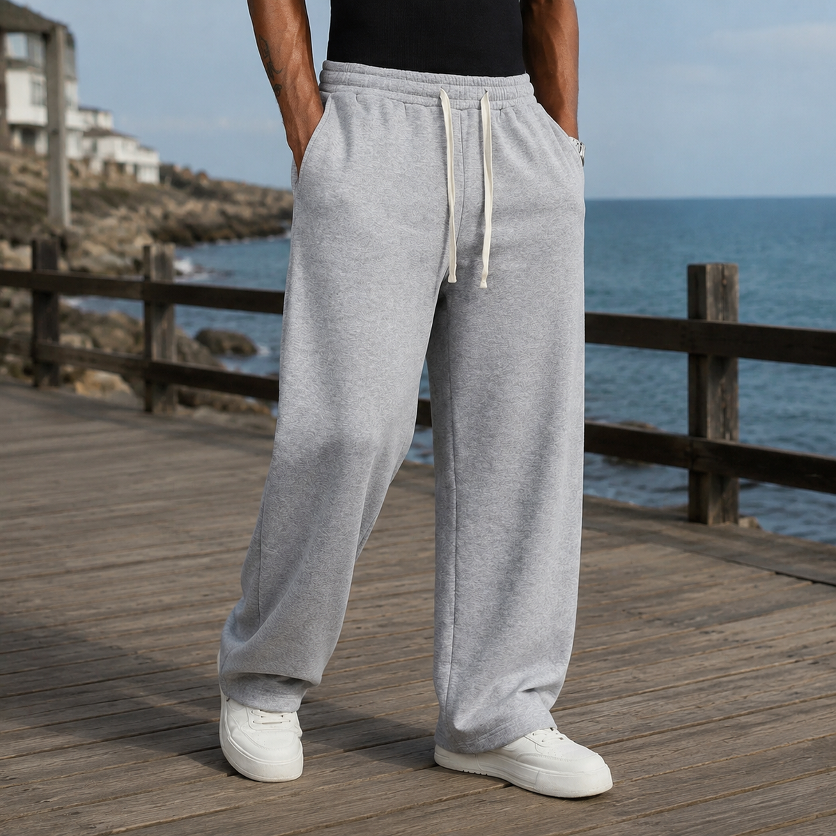 Theo Wide Leg Sweatpants — Relaxed Fit Men's Lounge Pants 1