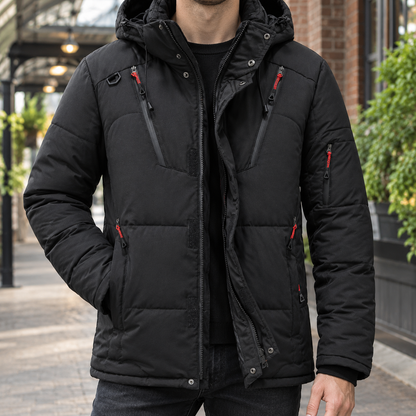 Albin Men's Down Padded Jacket — Adjustable Hood & Zip 1