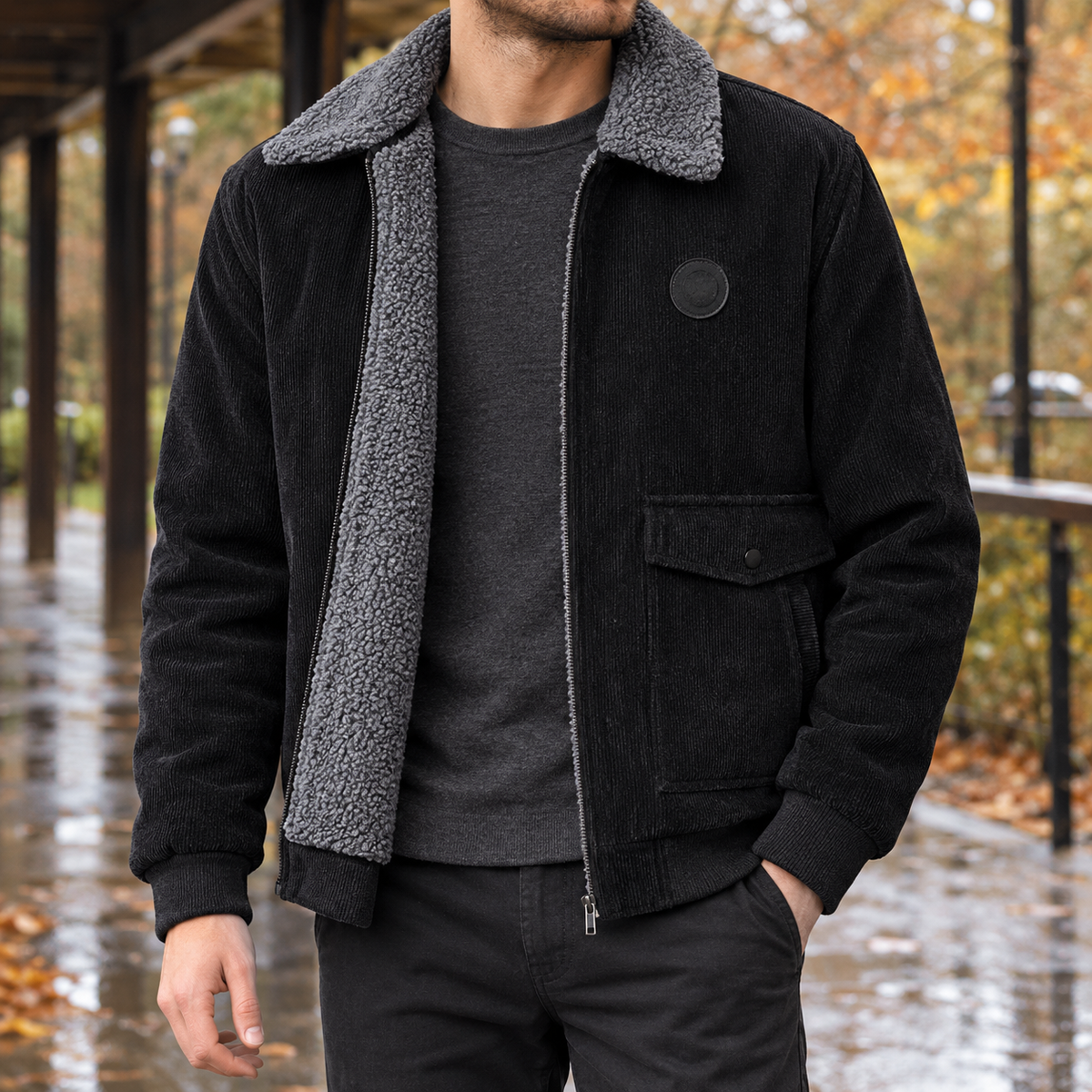 Dorian Fleece-Lined Jacket — Men's Zip-Up Winter Coat 1