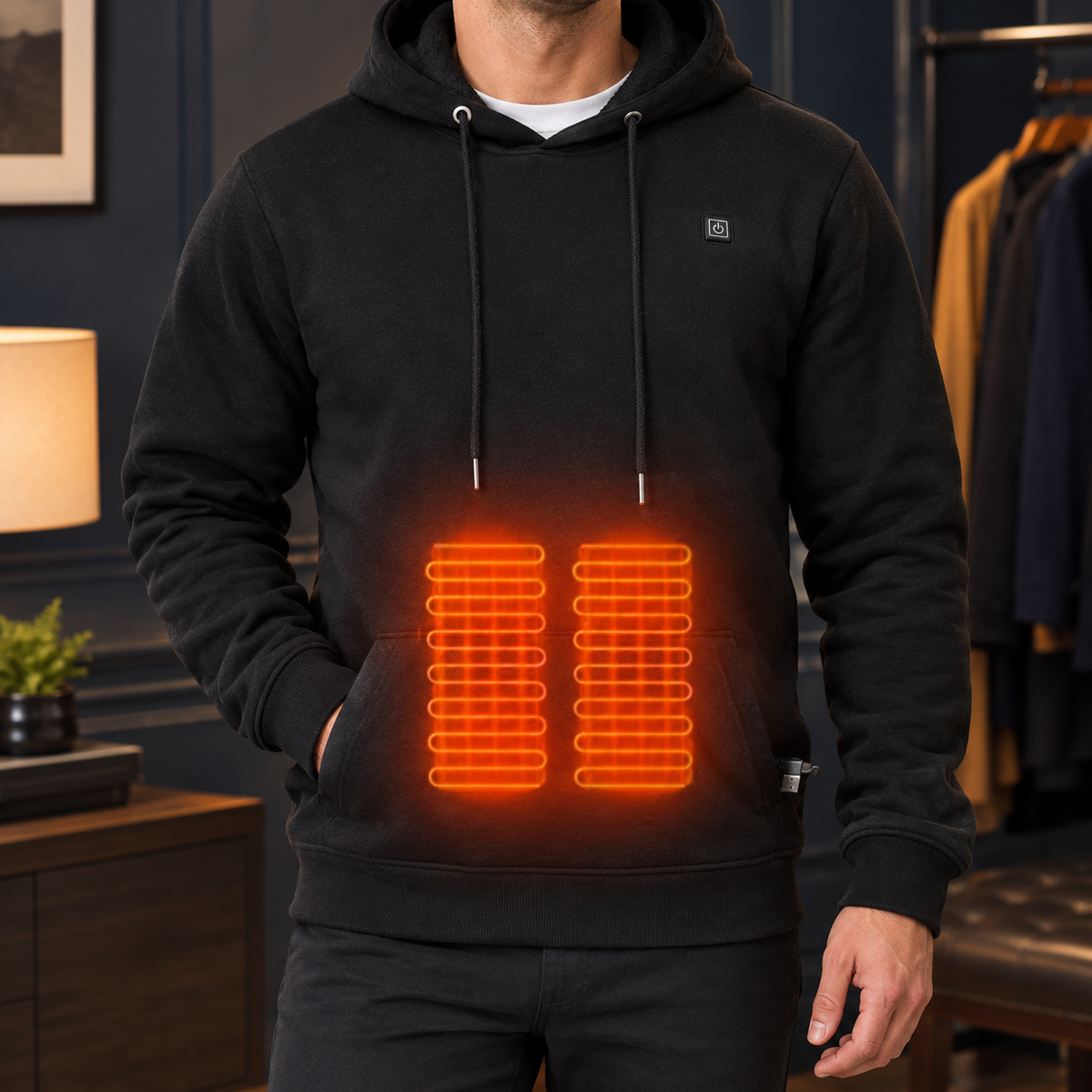 Heated Hoodie USB-Powered — Soft Knit Pullover for Men 1