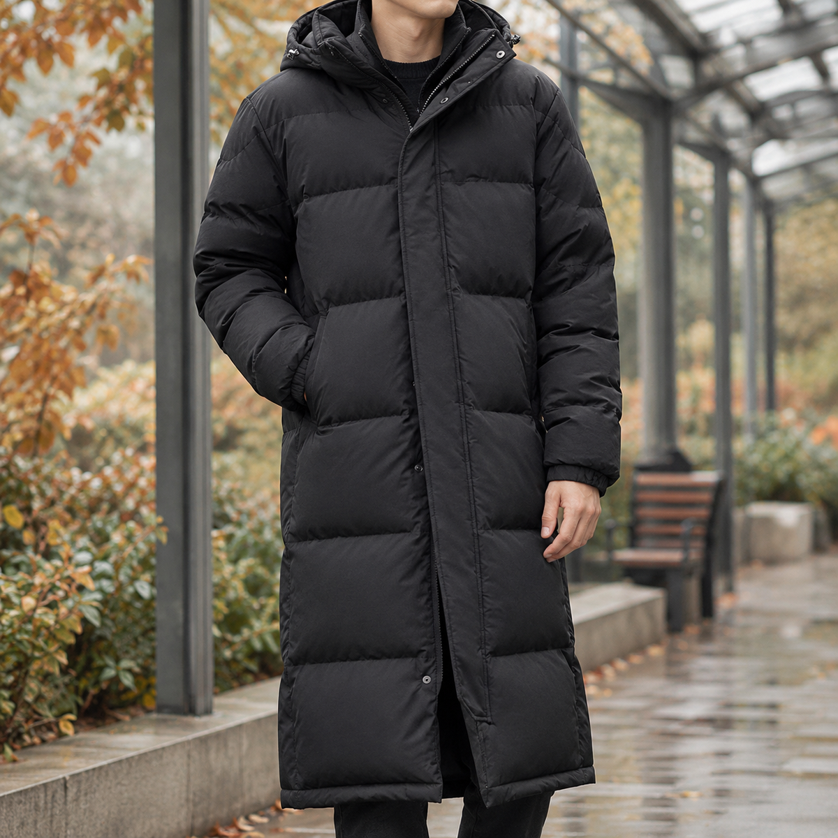 Hadrian Puffer Coat – Ankle-Length Hooded Down Jacket 1