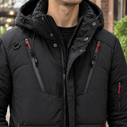 Albin Men's Down Padded Jacket — Adjustable Hood & Zip 2