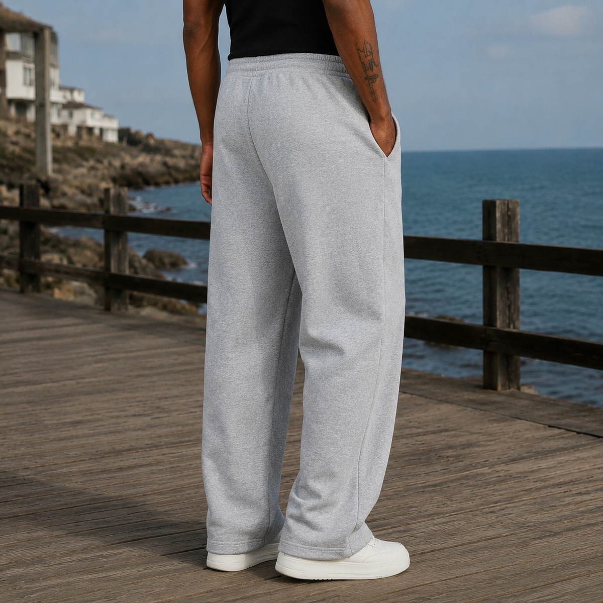 Theo Wide Leg Sweatpants — Relaxed Fit Men's Lounge Pants 2