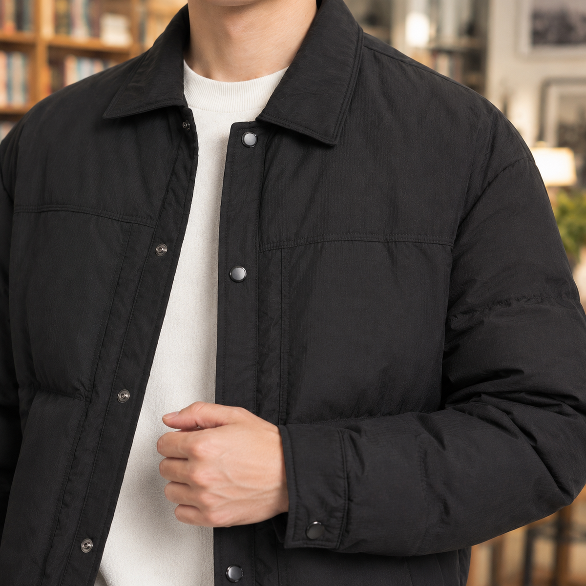 Armel Padded Jacket – Lightweight Snap-Front Men's Layer 2