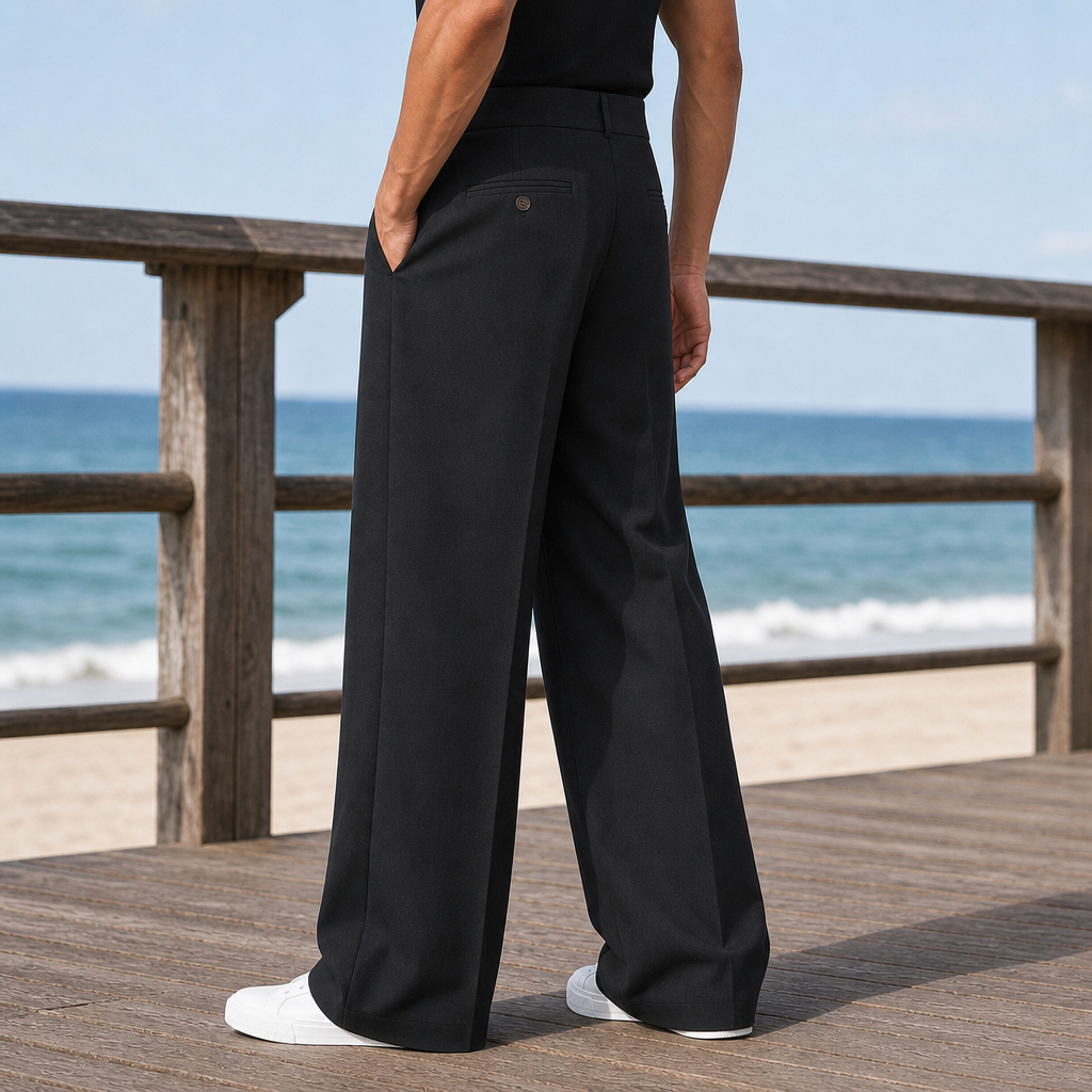 Men's Otto Wide Leg Pants — High-Rise Tailored Pleats 2