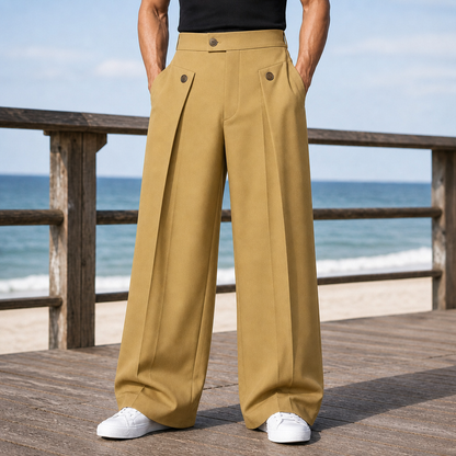 Men's Otto Wide Leg Pants — High-Rise Tailored Pleats 4