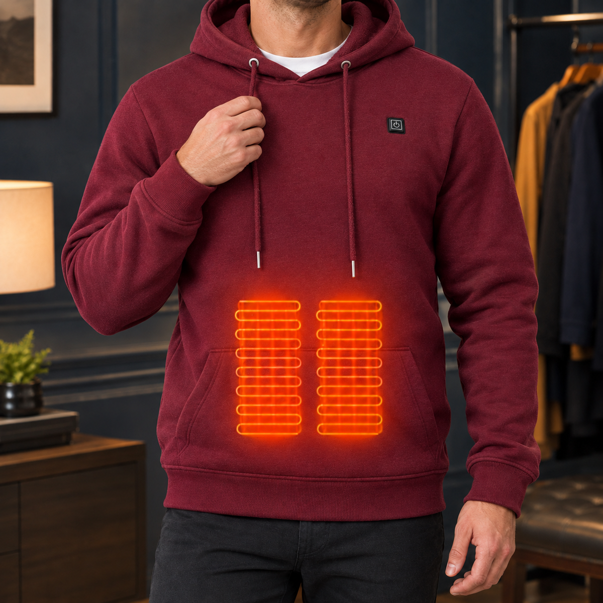 Heated Hoodie USB-Powered — Soft Knit Pullover for Men 4
