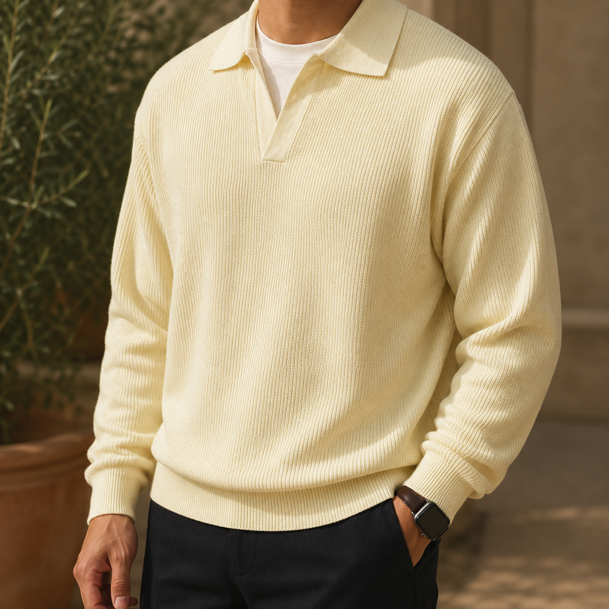 Alexander Polo Sweater — Soft Knit Relaxed Fit for Men 4