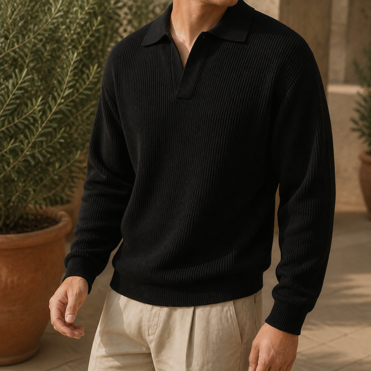 Alexander Polo Sweater — Soft Knit Relaxed Fit for Men 5