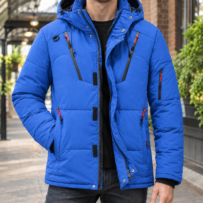 Albin Men's Down Padded Jacket — Adjustable Hood & Zip 5