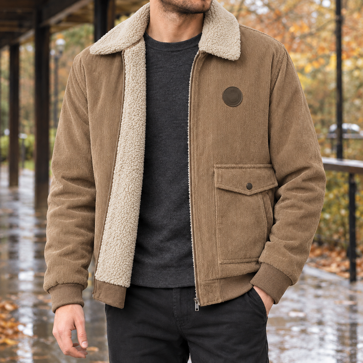Dorian Fleece-Lined Jacket — Men's Zip-Up Winter Coat 5