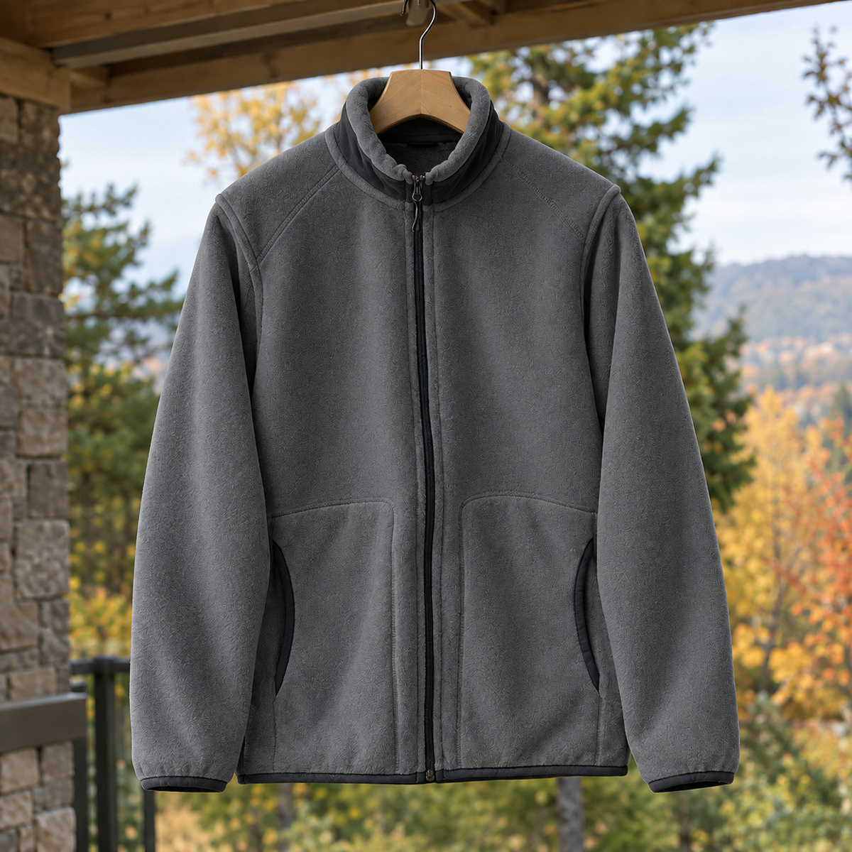 Men's Full-Zip Fleece Jacket — Soft Stand Collar Layer 6