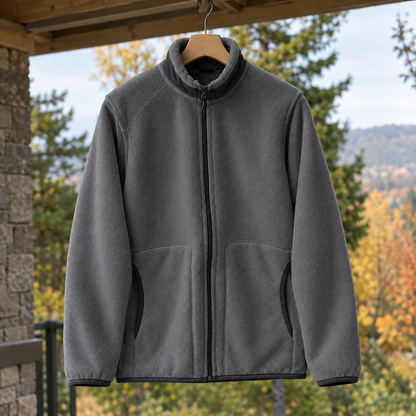 Men's Full-Zip Fleece Jacket — Soft Stand Collar Layer 6