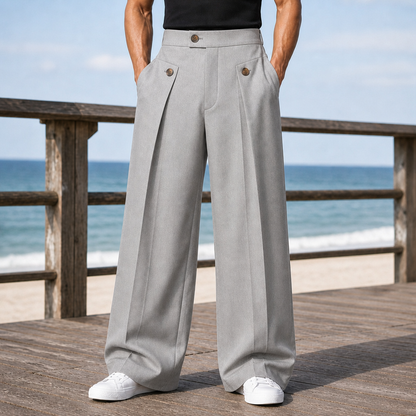 Men's Otto Wide Leg Pants — High-Rise Tailored Pleats 6