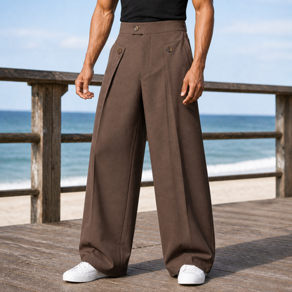 Men's Otto Wide Leg Pants — High-Rise Tailored Pleats 7