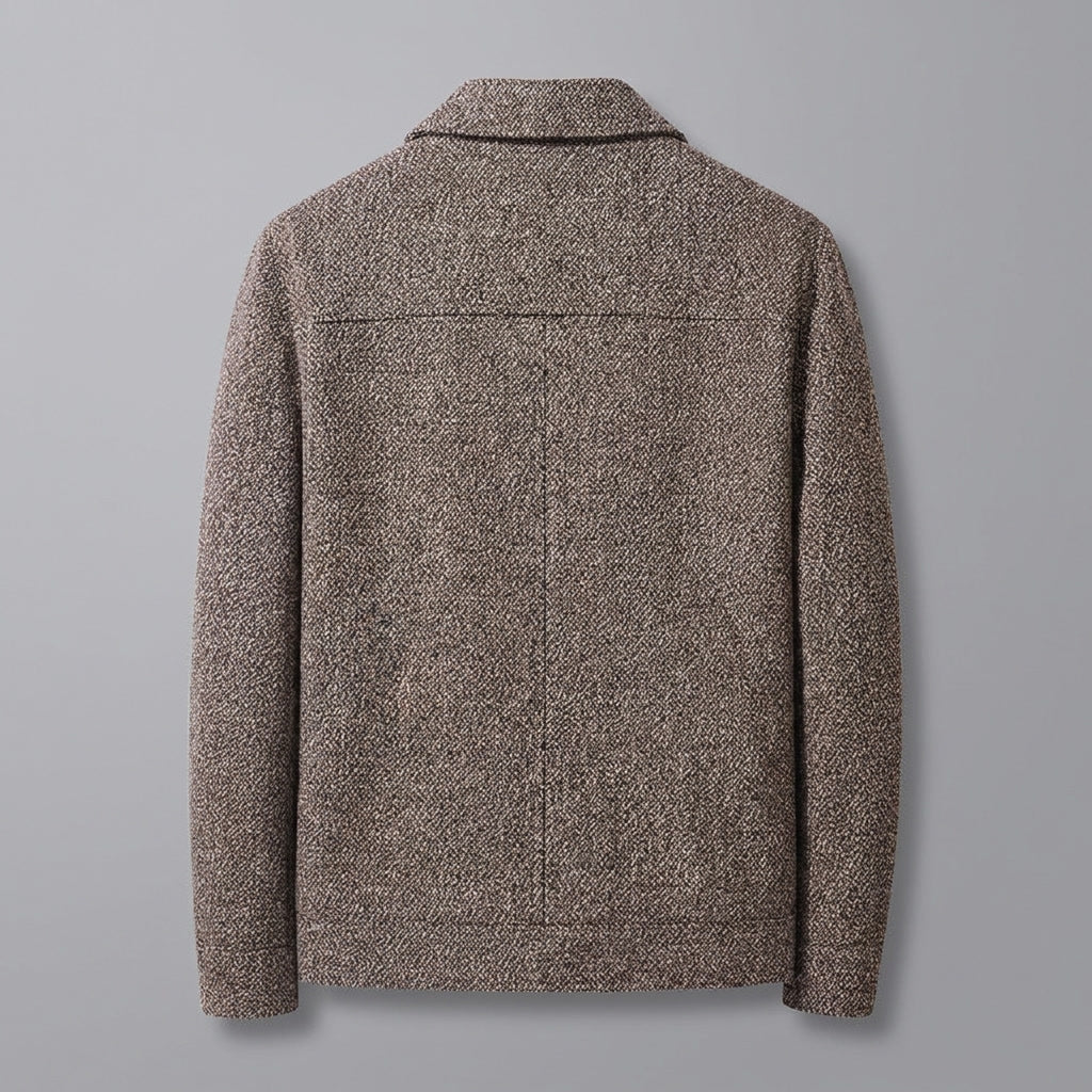 Knit Wool Full-Zip Jacket — Relaxed Fit Turn-Down Collar 3