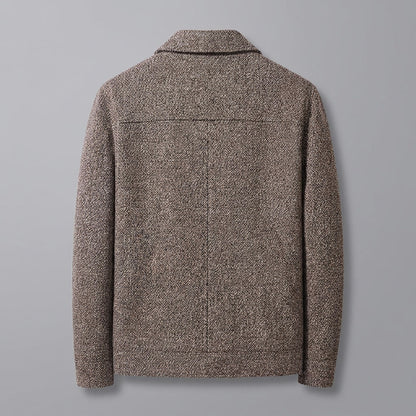 Knit Wool Full-Zip Jacket — Relaxed Fit Turn-Down Collar 3