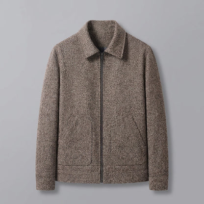 Knit Wool Full-Zip Jacket — Relaxed Fit Turn-Down Collar 2