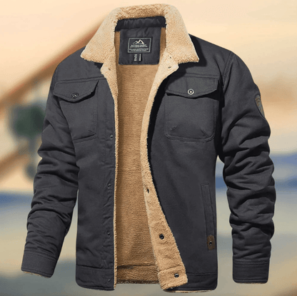 Men's Sherpa-Lined Utility Jacket — Midweight Transitional Coat 4