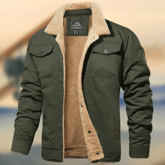 Men's Sherpa-Lined Utility Jacket — Midweight Transitional Coat 1