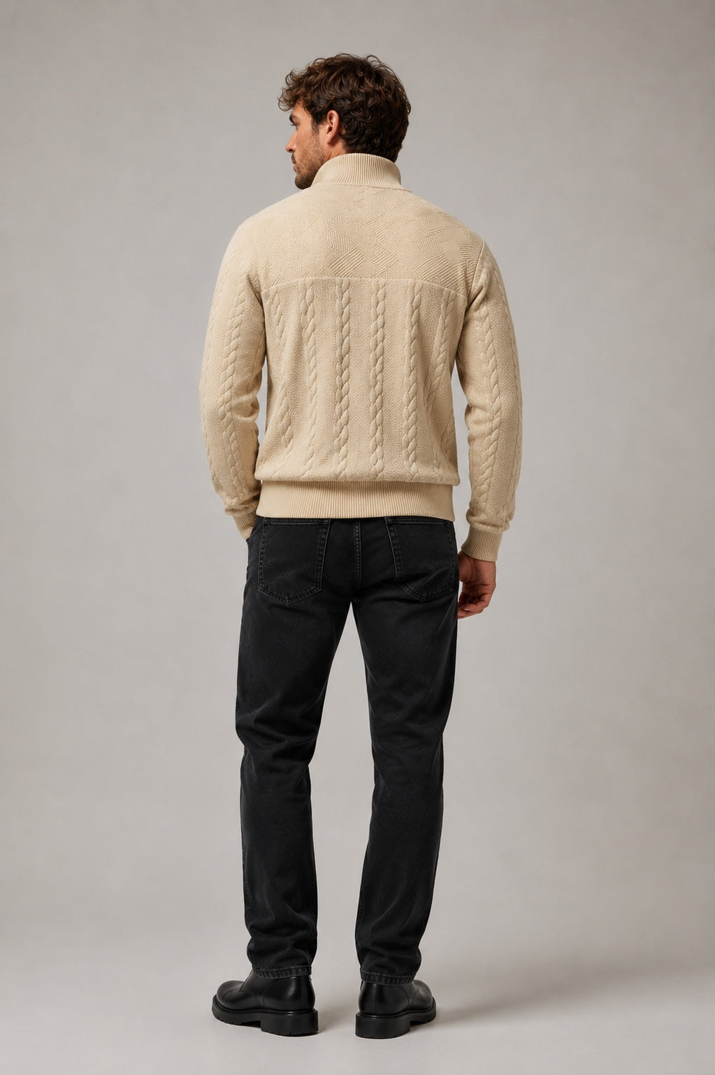 Hover Brothers - Men's - Cable Knit Quarter-Zip Sweater