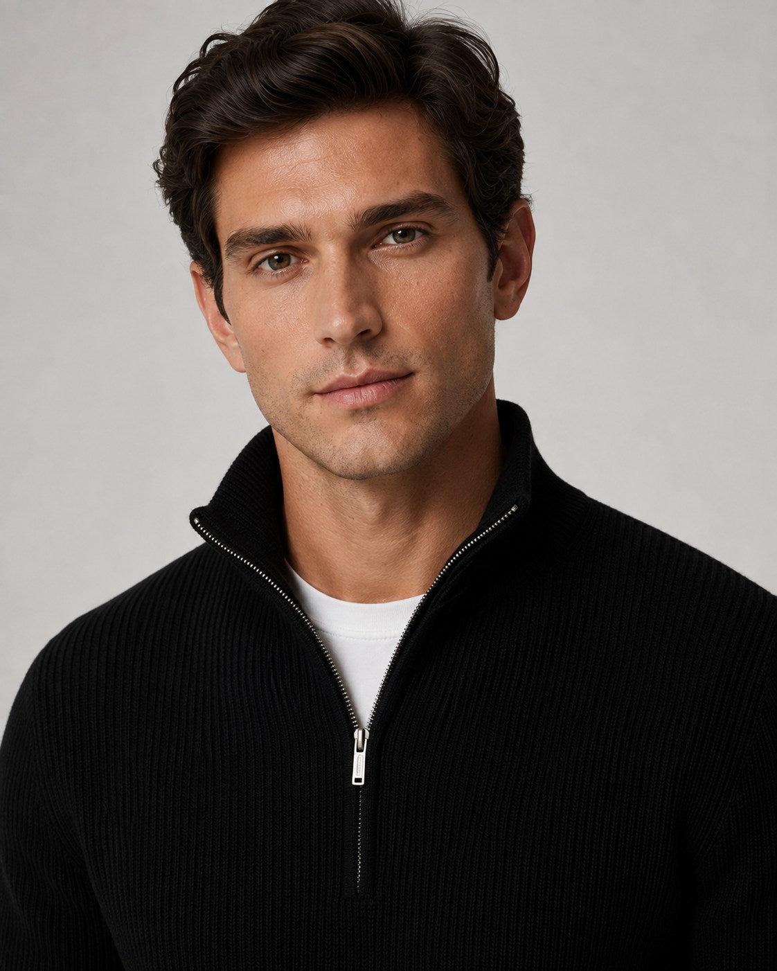 Hover Brothers - Men's - Half-Zip High Neck Sweater