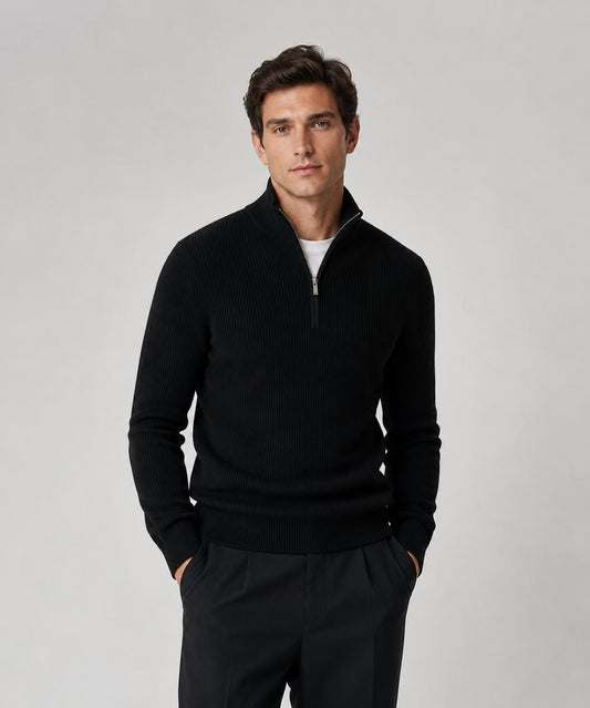 Hover Brothers - Men's - Half-Zip High Neck Sweater