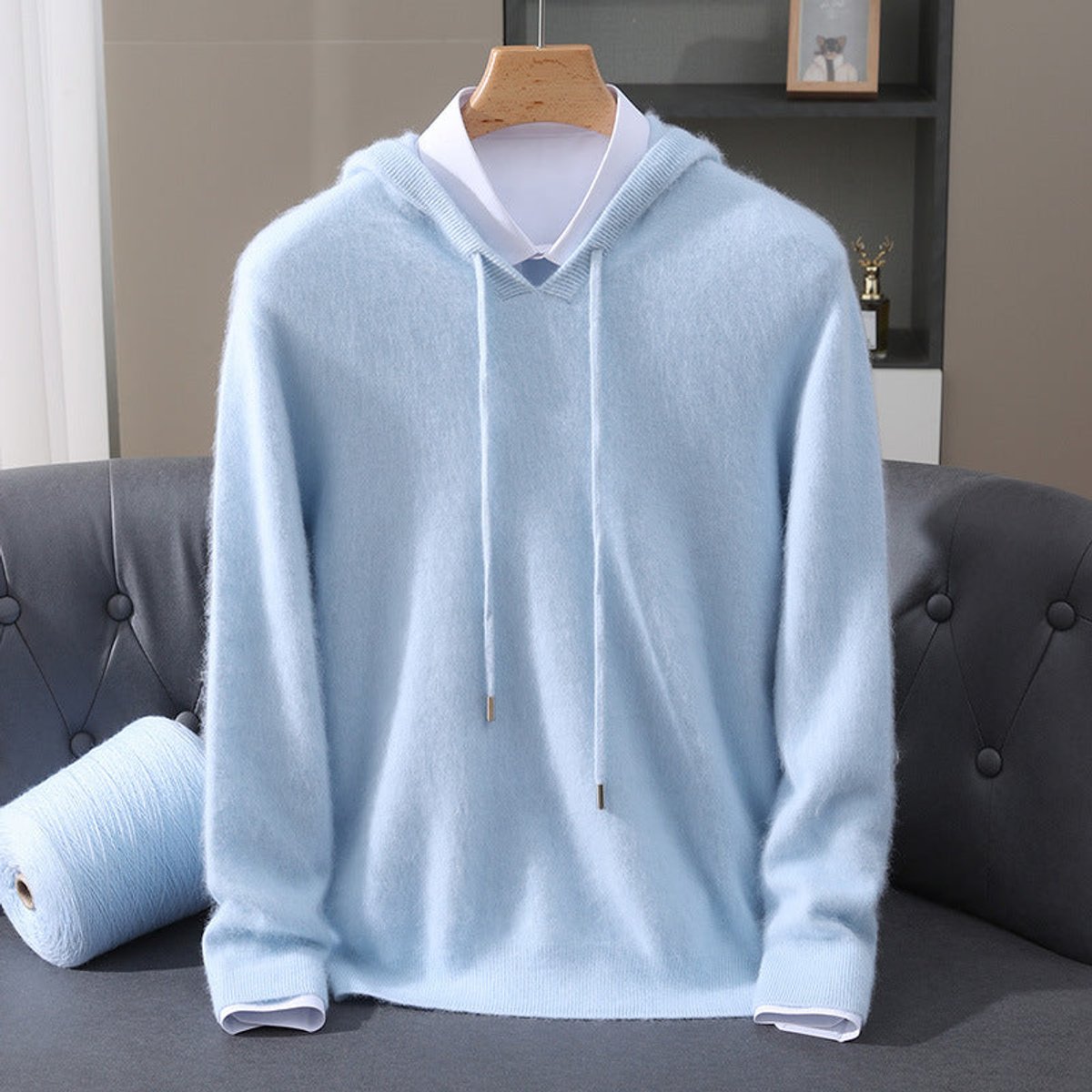 Men's Cashmere Hooded Pullover Sweater — Soft Knit 1