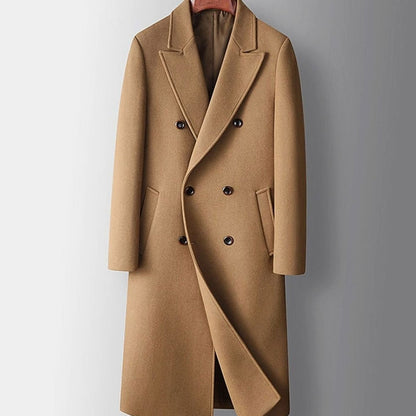 Men's Double-Breasted Wool Overcoat — Long Tailored Coat 1
