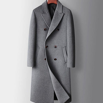 Men's Double-Breasted Wool Overcoat — Long Tailored Coat 4