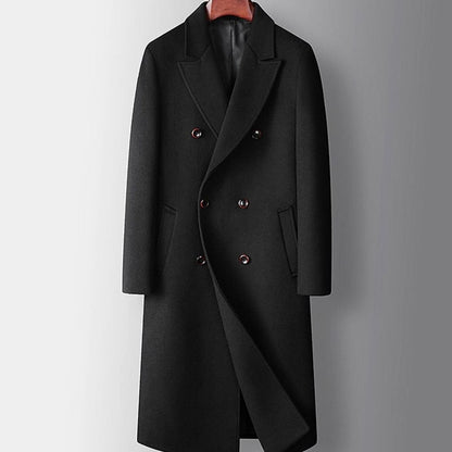 Men's Double-Breasted Wool Overcoat — Long Tailored Coat 5
