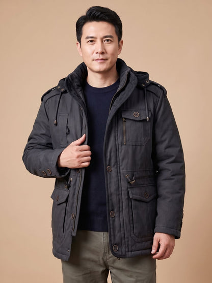 Men's Insulated Military Parka — Hooded Multi-Pocket Jacket 2