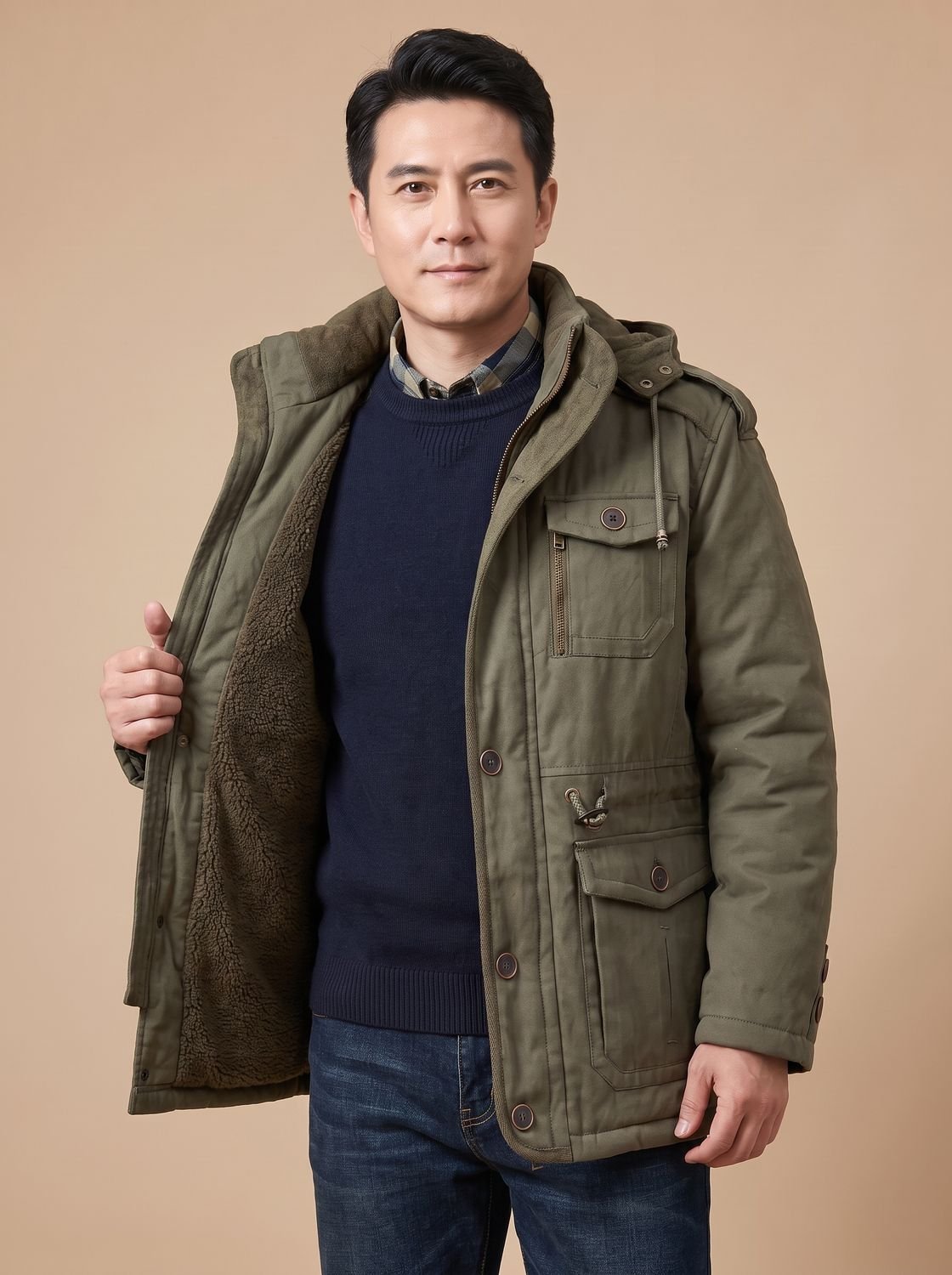 Men's Insulated Military Parka — Hooded Multi-Pocket Jacket 5