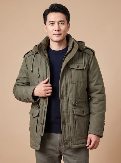 Men's Insulated Military Parka — Hooded Multi-Pocket Jacket 9