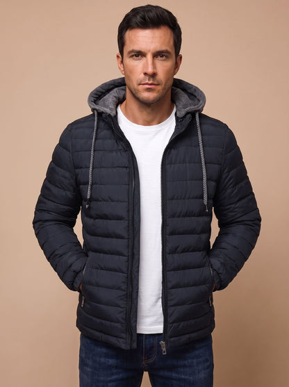 Men's Lightweight Quilted Hooded Puffer Jacket — Slim Fit 10