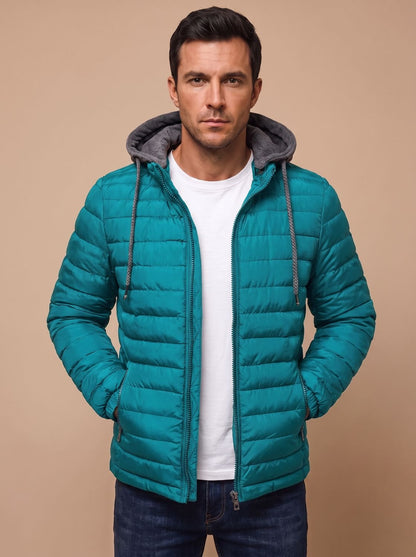 Men's Lightweight Quilted Hooded Puffer Jacket — Slim Fit 4