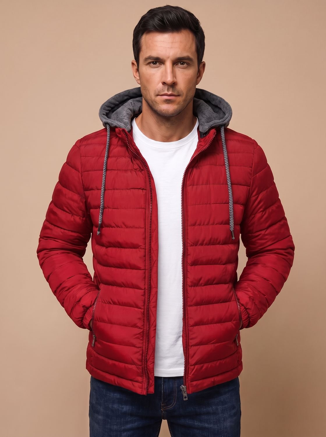 Men's Lightweight Quilted Hooded Puffer Jacket — Slim Fit 5