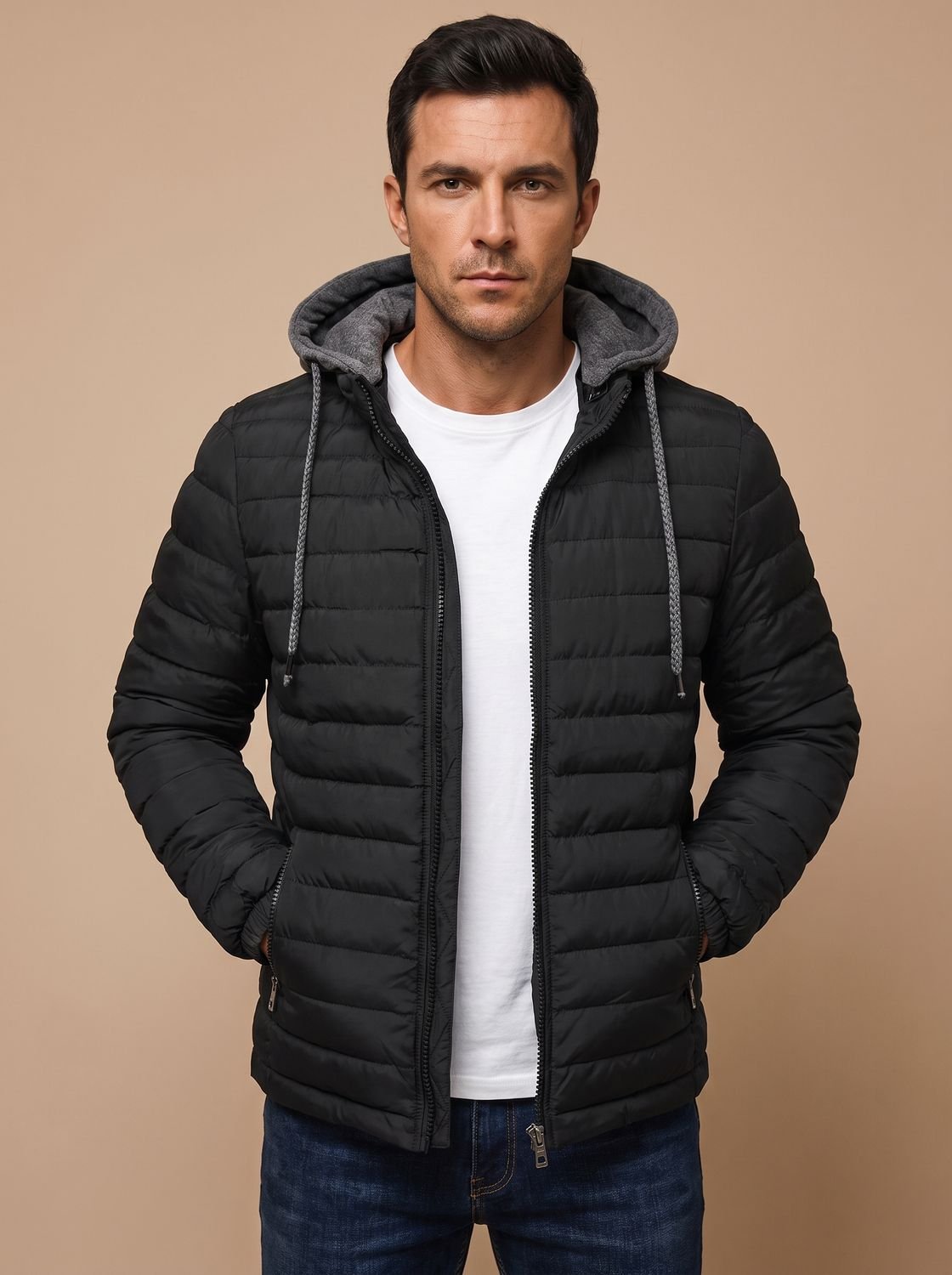 Men's Lightweight Quilted Hooded Puffer Jacket — Slim Fit 1
