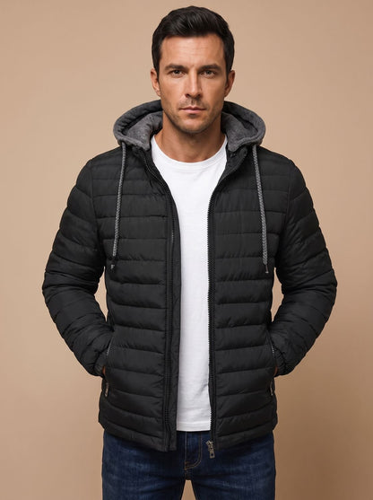Men's Lightweight Quilted Hooded Puffer Jacket — Slim Fit 1