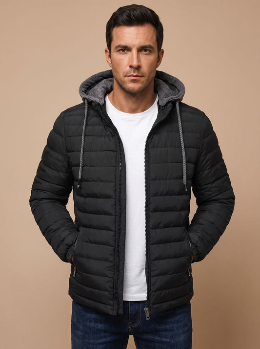 Men's Lightweight Quilted Hooded Puffer Jacket — Slim Fit 1