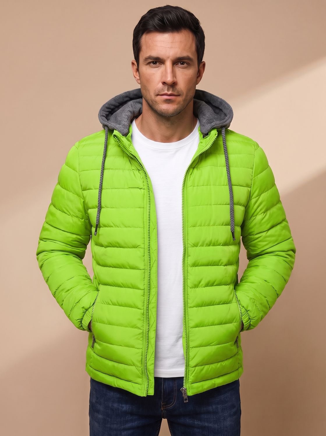 Men's Lightweight Quilted Hooded Puffer Jacket — Slim Fit 9