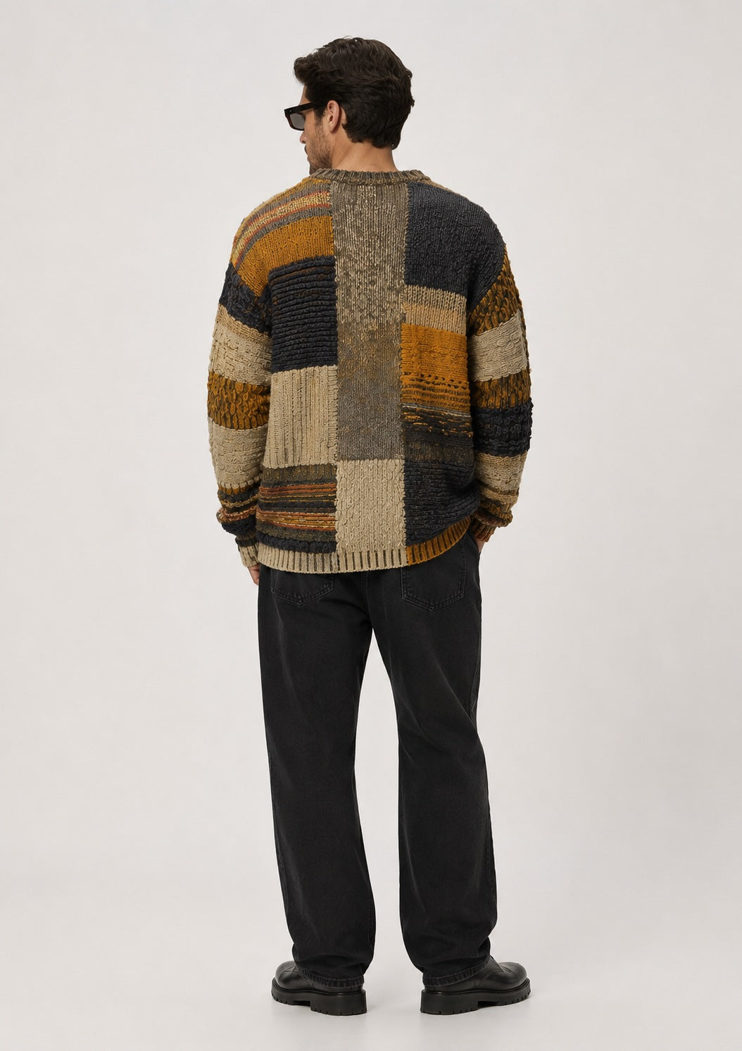 Hover Brothers - Men's - Patchwork Colourblock Knit Sweater
