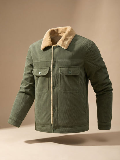 Men's Sherpa-Lined Corduroy Jacket — Fleece Collar 1