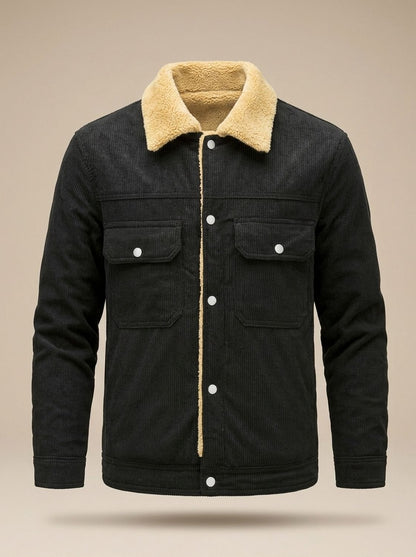 Men's Sherpa-Lined Corduroy Jacket — Fleece Collar 3