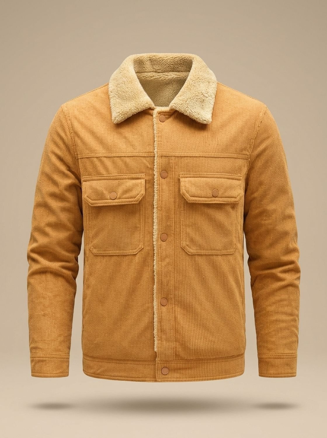 Men's Sherpa-Lined Corduroy Jacket — Fleece Collar 4