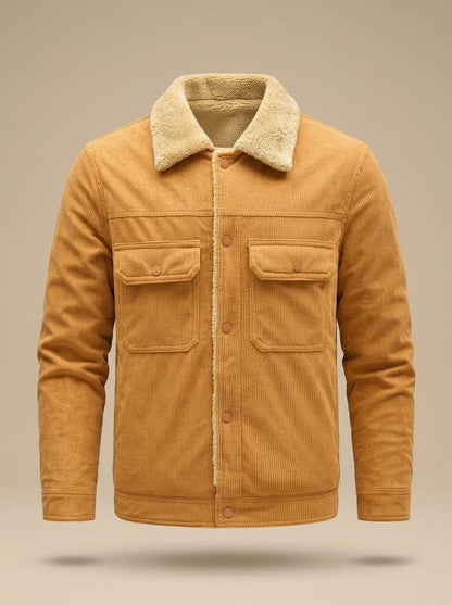 Men's Sherpa-Lined Corduroy Jacket — Fleece Collar 4