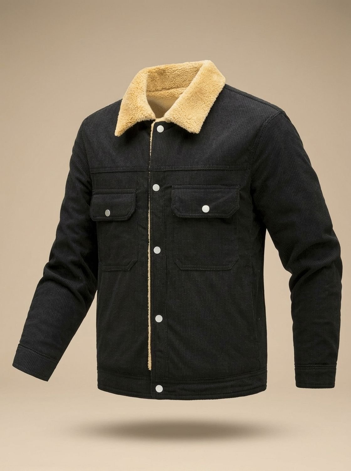 Men's Sherpa-Lined Corduroy Jacket — Fleece Collar 6